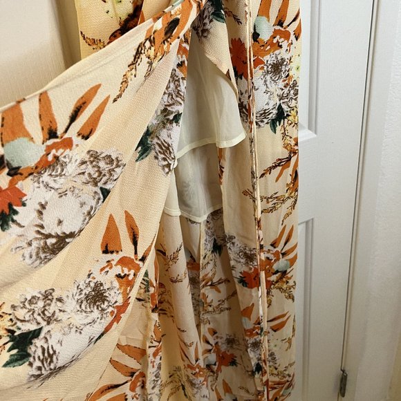 NWOT BerryGo Women's Sexy Deep V Neck Backless Floral Print Split Maxi Dress - Picture 9 of 13